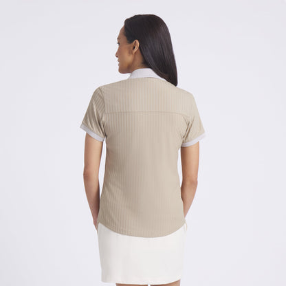 Women's MATTR Stripe Jacquard Golf Polo